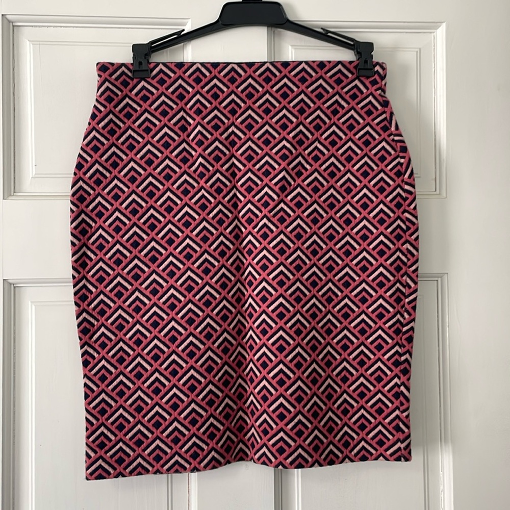Women’s Loft Outlet Pull on / Elastic Waist Pencil Skirt, Pink/Navy, Size XS